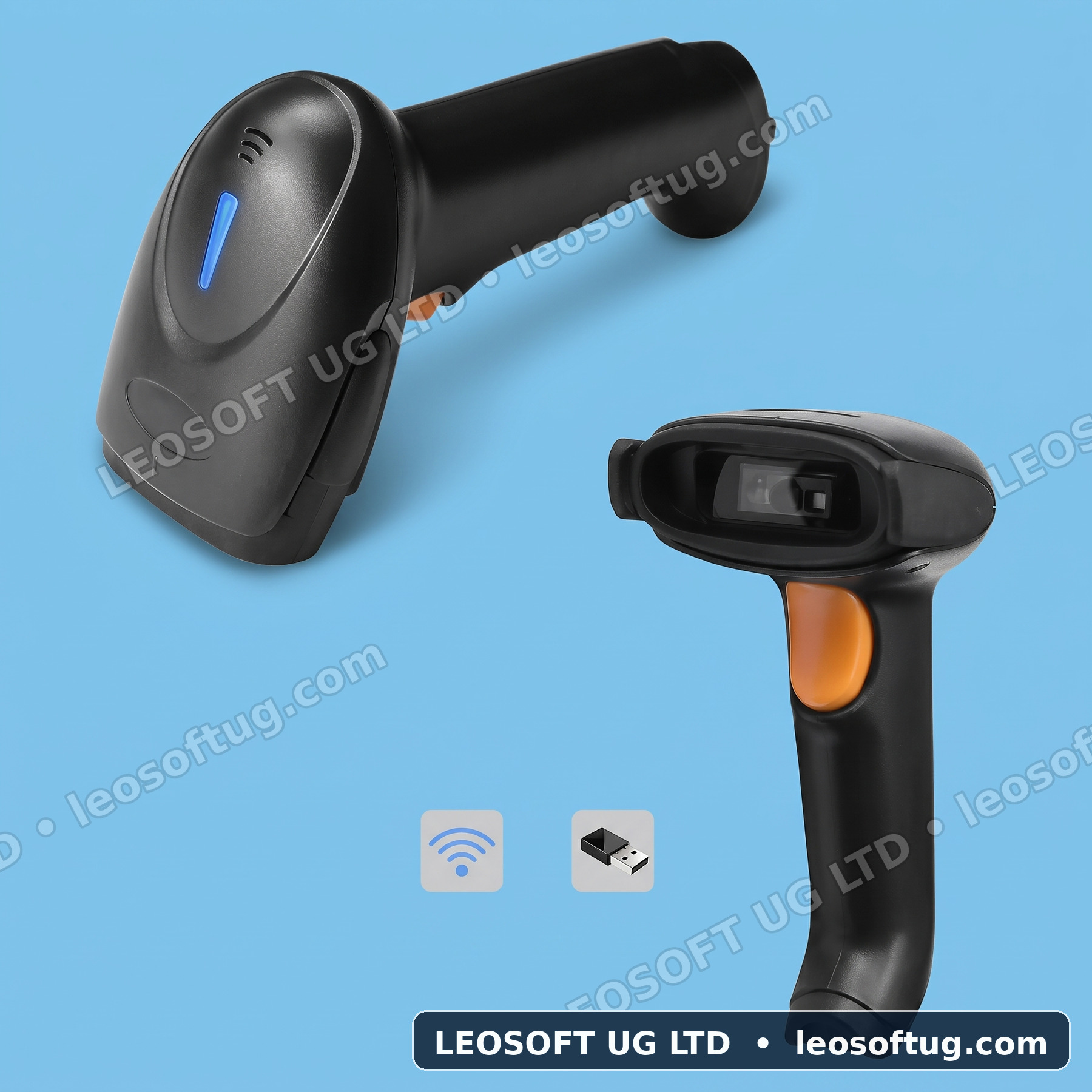 Moss Code 2-in-1 Wireless & Wired Handheld Laser Barcode Reader