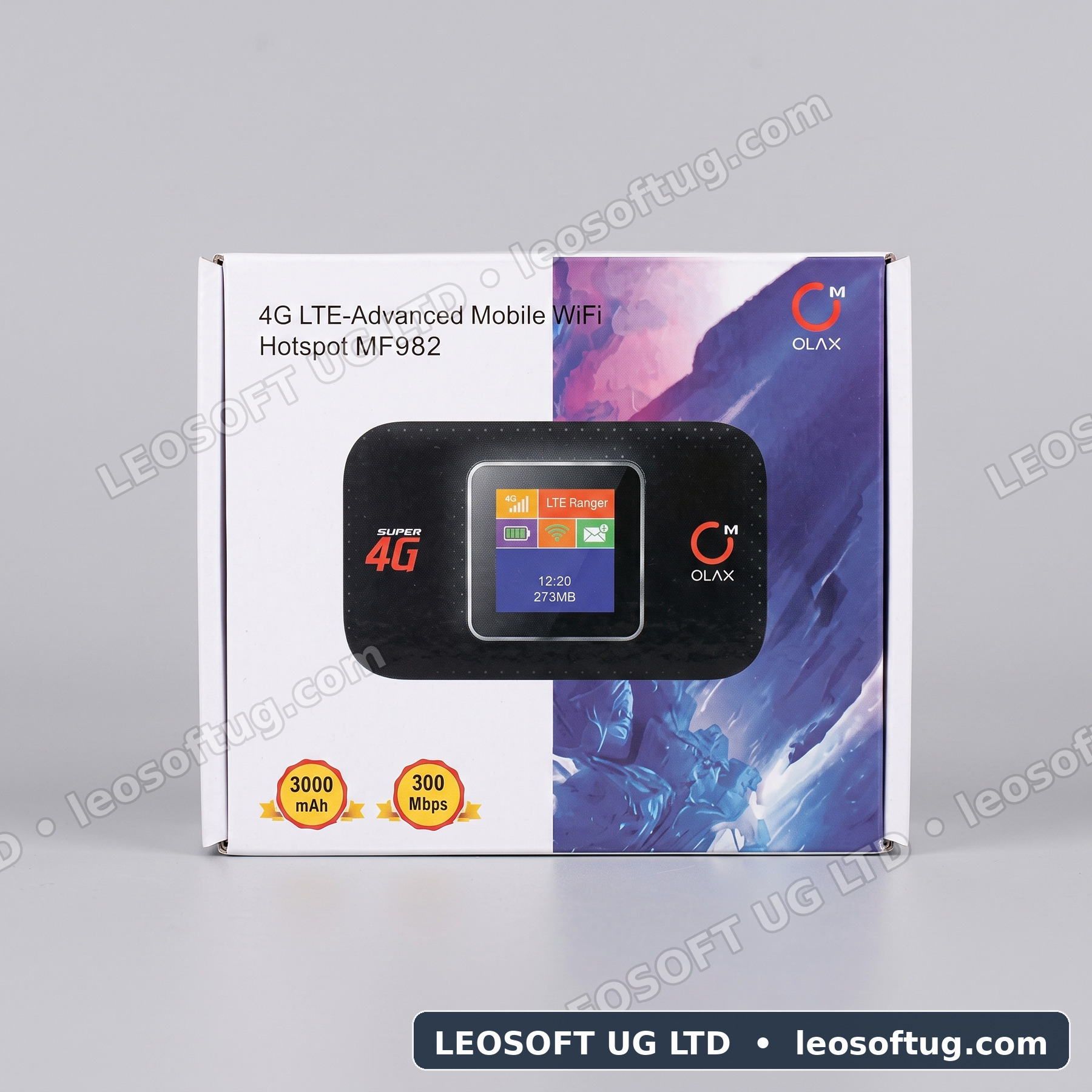 OLAX MF982 4G LTE-Advanced Mobile WiFi Hotspot (3000mAh Battery with Smart Color Display)