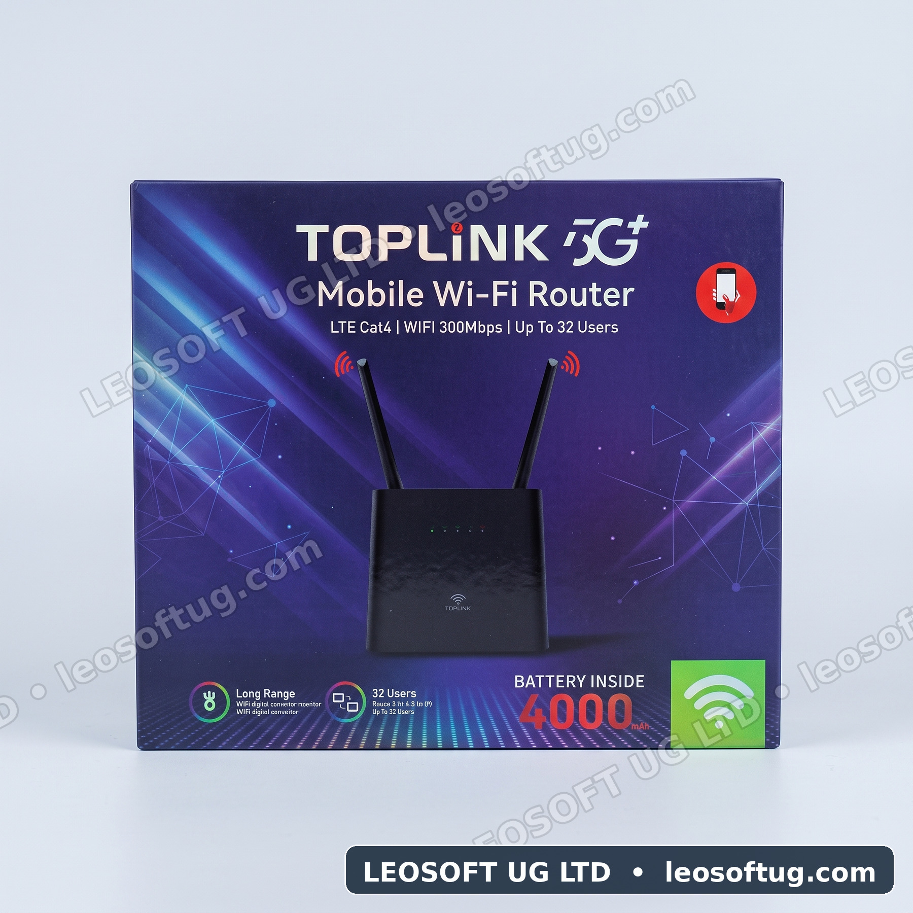 TOPLINK 5G+ Mobile 4G LTE Wi-Fi Router with 4000mAh Built-in Battery