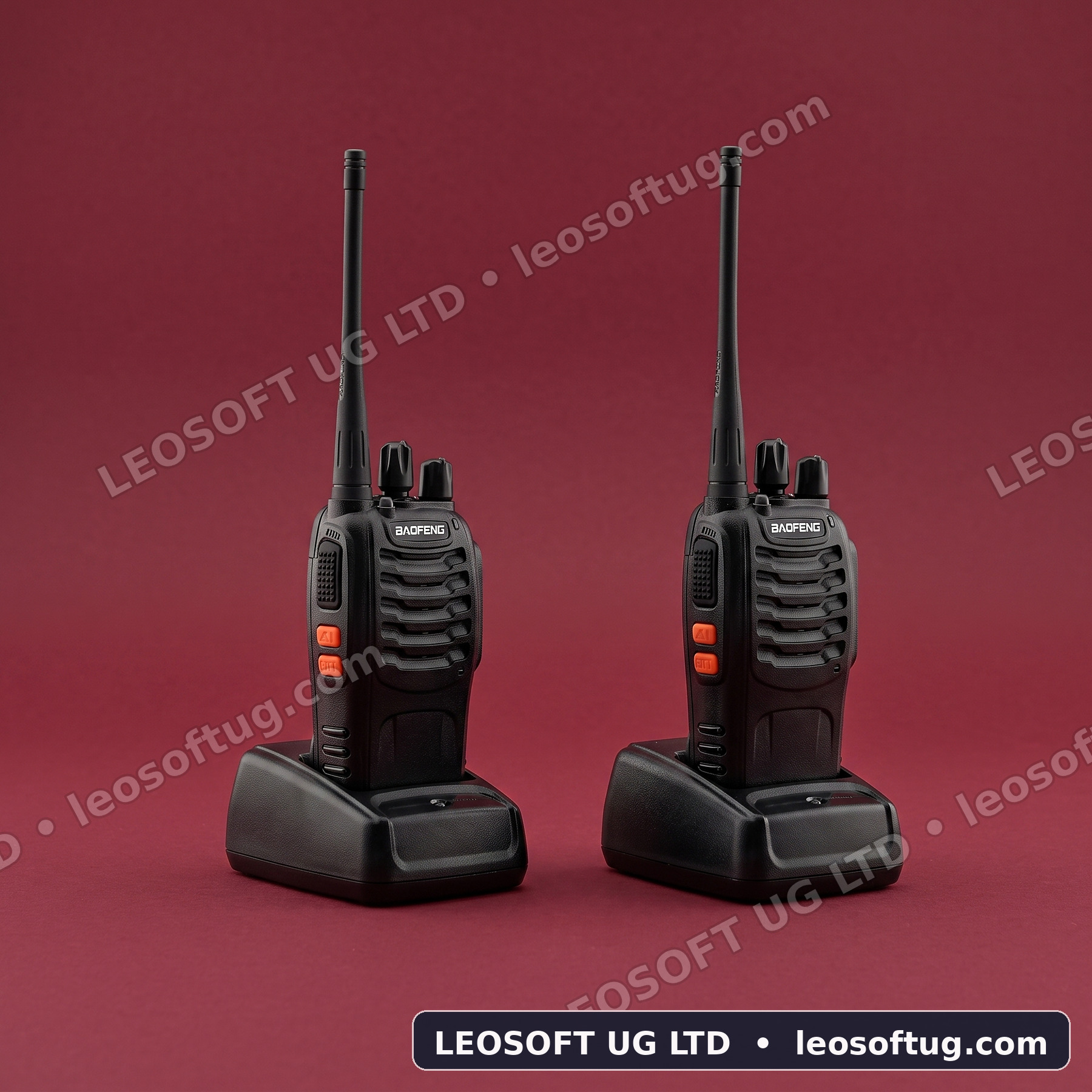Baofeng BF-888S Long Range Two-Way Walkie Talkies (Pair of 2 Handsets with Chargers)