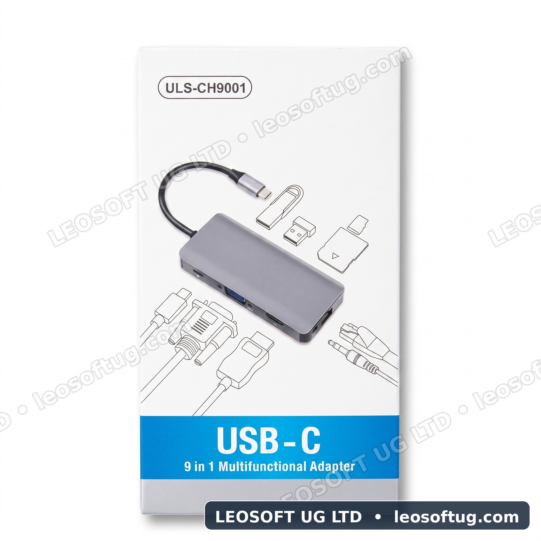 ULS-CH9001 9-in-1 USB-C Multifunctional Adapter Docking Station