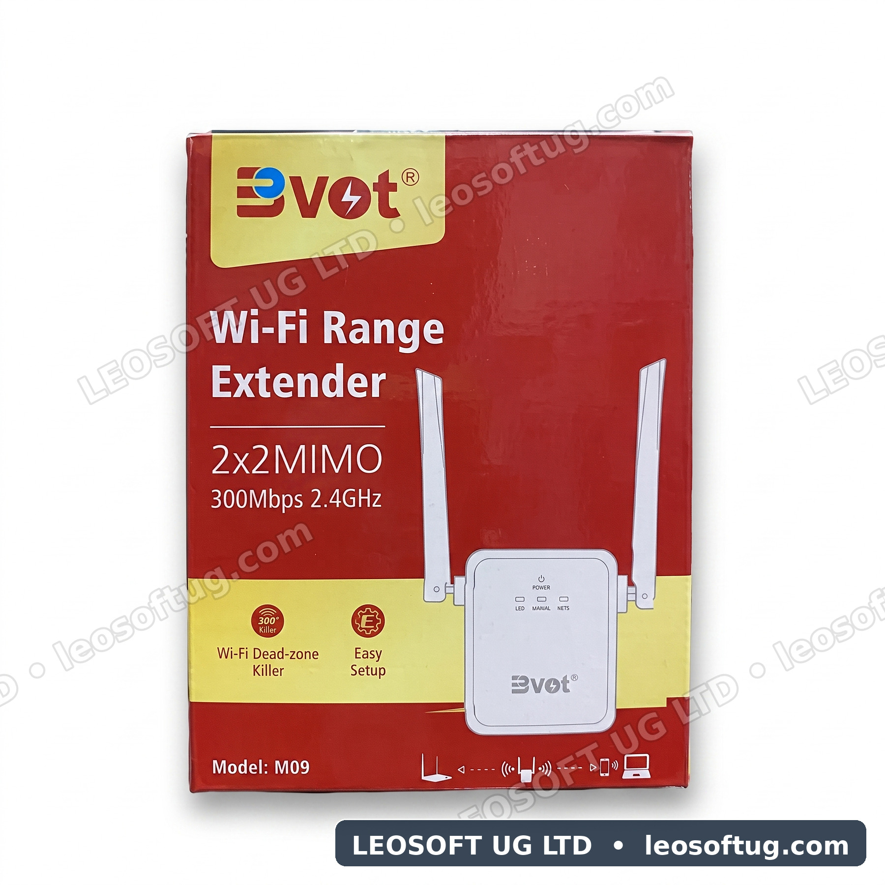 Evot M09 300Mbps Wi-Fi Range Extender / Signal Booster (2 x 2 MIMO)