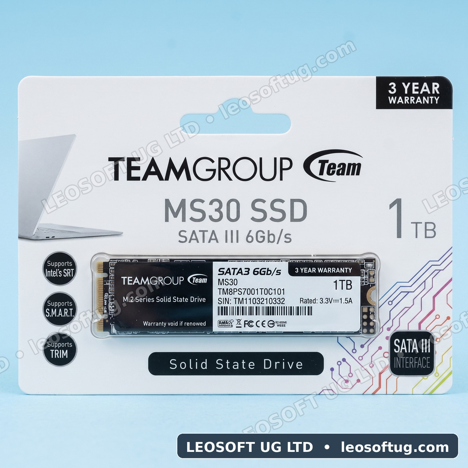 TEAMGROUP MS30 1TB M.2 2280 SATA III Internal Solid State Drive (SSD)