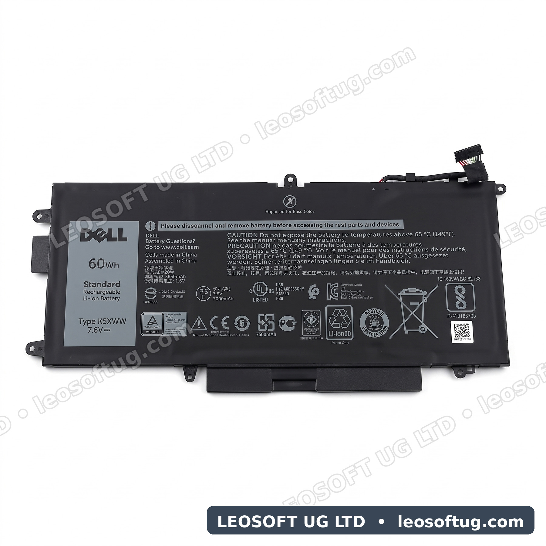 Dell Battery K5XWW (60Wh 4-Cell High Capacity)