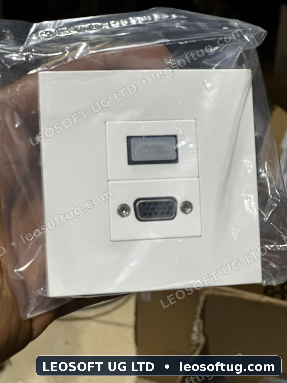Dual-Port HDMI & VGA Wall Socket Faceplate Panel
